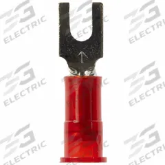 3M Fork Terminals: Red, Nylon, #4 Stud Size, 22 AWG – 18 AWG Wire Range, Block Fork, 600 V (MPN MNG18-4FB/SK). Key specifications — Barrel Style: Insulation Grip; Manufacturer Part Number: MNG18-4FB/SK; Brand: 3M.