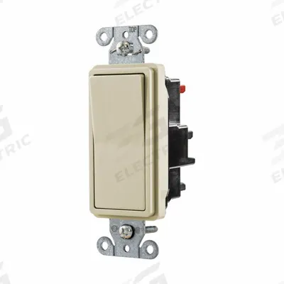 HUBBELL Wall Switch: Rocker Switch, 3-Way, Maintained, Ivory, 120/277V AC - Rocker Wall Switches