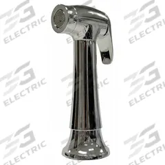 DANCO Kitchen Sprayer: Plastic, Chrome, 3 1/2 in Overall Lg, 1/2" Connection Size, NPSM, Guide (MPN 9D00010330). Key specifications — Inlet Connection Type: NPSM; Brand: DANCO; Connection Size: 1/2"; Color/Finish: Chrome; Includes: Guide; Material: Plastic; Product Type: Kitchen Sprayer.