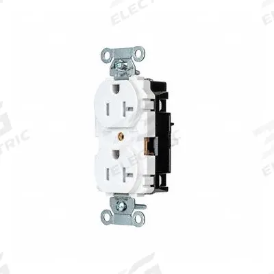 HUBBELL Receptacle: Duplex, 5-20, White, 125V AC, 20 A, 2 Pole / 3 Wire (MPN BR20STWTR) - General Purpose Receptacles