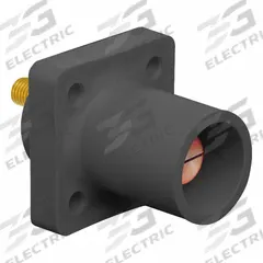 Single Pole Receptacle: Black, Straight Taper Nose Mating, Threaded Stud Termination, 400 A (MPN 16R23-UE). Key specifications — Series: 16; Receptacle Gender: Male; Brand: LEVITON.