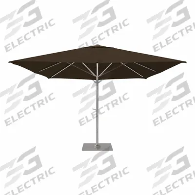 CALIFORNIA UMBRELLA Outdoor Umbrella: Brown, Aluminum/Steel, Hand Crank - Rectangular Umbrellas
