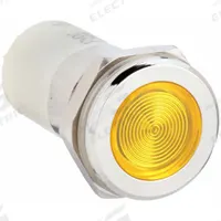 APPROVED VENDOR Flush Panel Light: 16 mm Panel Mounting Hole Dia, LED, Yellow, Flush Head, H16 (MPN 24M164). Key specifications — Brand: APPROVED VENDOR; Electrical Connection: 0.11 Male Quick Disconnect.