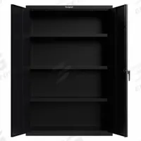 STRONG HOLD Cabinet: 48 in x 24 in x 72 in, Swing Handle & Electronic Lock/Keyed Lock/Padlock Hasp (MPN 46-243-EK-P). Key specifications — attr62698: Black; attr62736: Welded; attr62693: Assembled; attr62737: Mobile; attr62694: Adjustable; attr62696: Steel; attr62689: STRONG HOLD; attr62733: Electronic Lock.