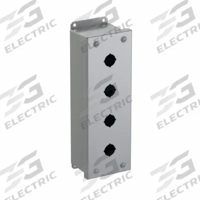 HAMMOND Push Button Enclosure: 22mm, 4 Holes, Carbon Steel - Enclosures for 22mm Operators