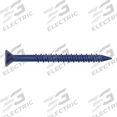 MKT FASTENING Concrete Anchor Screw: 1 1/4 in Overall Lg, 1/4 in Dia, Steel, Blue Ruspert - Flat-Head Screw Anchors