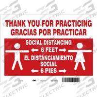 COVID 19 Social Distancing Sign: Plastic, White, Not Retroreflective, 7 in Ht, 10 in Wd (MPN 61KJ37). Key specifications — Sign Material: Plastic; Sign Background Color: White; Retroreflective Grade: Not Retroreflective.