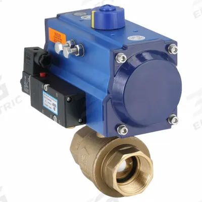 DYNAQUIP CONTROLS Pneumatically Actuated Two-Way Ball Valve: 1 1/2 in Size, Brass - Brass Pneumatically-Actuated Ball Valves