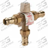 WATTS REGULATOR Thermostatic Mixing Valve: 3/4 in Inlet Connection Size, Press x Press, Thermostatic (MPN 3/4 LFMMVM1-UT-PRESS). Key specifications — attr1037830: Solid Wax Hydraulic Principle Thermostat; attr1037827: WATTS REGULATOR.
