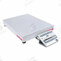OHAUS Industrial Bench Scale: 18 in x 24 in, IP67/IP68, Front-Mounted, 250 lb Wt Capacity - Imperial (MPN D52XW125WTX5). Key specifications — attr1341383: Bluetooth; attr1341384: 0.01 lb/5 g; attr1341400: OHAUS; attr1383935: Stainless Steel.