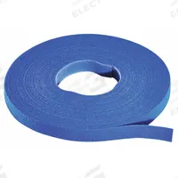 RIP-TIE Hook-and-Loop Cable Tie Roll: 15 ft Lg, 0.75 in Wd, 50 lb Tensile Strength, Blue (MPN W-15-MRL-BU). Key specifications — Color: Blue; Material: Polyethylene; Brand: RIP-TIE.