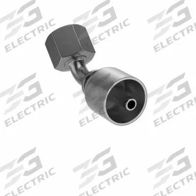 PARKER Hydraulic Crimp Fitting: Steel x Steel, 45° Elbow, -4 For Hose Dash Size - Parker Crimp Hydraulic Hose Fittings with Metric Connection