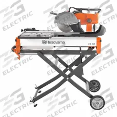 HUSQVARNA Cart Tile Saw: Wet, 3 1/16 in Max. Cutting Dp, 12 A Current, 120 V AC Volt (MPN 967318101). Key specifications — attr1171151: HUSQVARNA; attr1171153: Vari-Cut Tile Blade; attr1171147: Wet.