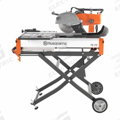 HUSQVARNA Cart Tile Saw: Wet, 3 1/16 in Max. Cutting Dp, 12 A Current - 10" Tile Saws
