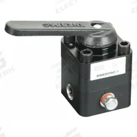 ENERPAC Locking Valve: 4.5 gpm Max Flow Rate, Three Positions, 3/8 in NPT, 3/8" NPT, Three-Way Ways (MPN VC15L). Key specifications — attr1018253: ENERPAC; attr1018249: VC15L; attr1018300: Manual; attr1018289: VC; attr1416406: 3/8" NPT.
