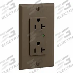 LEVITON Duplex Receptacle Outlet: Duplex, 5-20, Brown, 125V AC, 20 A, 2 Pole / 3 Wire (MPN 5380)