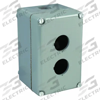 SCHNEIDER ELECTRIC Push Button Enclosure: 30mm, 2 Holes, Aluminum - Enclosures for 30mm Operators