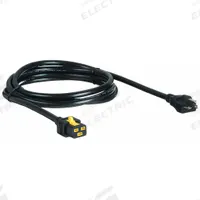 APC BY SCHNEIDER ELECTRIC Power Cord: 10 ft Lg, 3/12, 5-20P Plug, Locking C19 Receptacle, SJT, 5-20P (MPN AP8751). Key specifications — Brand: APC BY SCHNEIDER ELECTRIC; Jacket Material: Rubber/Plastic.