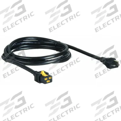 APC BY SCHNEIDER ELECTRIC Power Cord: 10 ft Lg, 3/12, 5-20P Plug, Locking C19 Receptacle, SJT - Electronic Equipment Power Cords