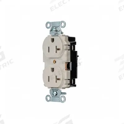 HUBBELL Receptacle: Duplex, 5-20, Light Almond, 125V AC, 20 A, 2 Pole / 3 Wire (MPN 5352STLA) - General Purpose Receptacles