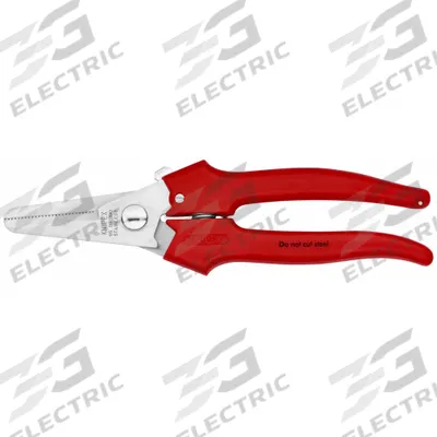 KNIPEX Industrial Shears: Right-Hand, 7 1/2 in Overall Lg, Straight, Stainless Steel - Spring-Assisted Shears