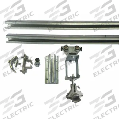 Dayton Festoon System Kit: C-Rail, 70 ft – 70 ft, 94 ft Min Cable/Hose Required - Track Festoon Kits