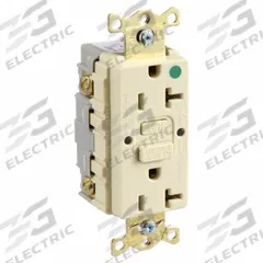 HUBBELL GFCI Receptacle: Hospital Grade, Duplex, 5-20R, Ivory, GFCI, 125V AC, 20 A, 2 Pole / 3 Wire (MPN GFR83I)