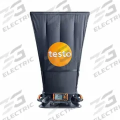 TESTO Air Flow Capture Hood: Case/Flow Straightener/Telescoping Handle/USB Cable/Wheels, ±120 Pa (MPN 0563 4200). Key specifications — Brand: TESTO; Includes_Broad: Wheels.