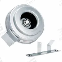 In-Line Duct Fan: 513 cfm Max., 10 in Duct, 93 W, 120V AC, 1 Ph, IP44, Galvanized Steel (MPN 56002). Key specifications — Includes: Mounting Bracket; Brand: FANTECH; Speed Controllable: Yes; High-Efficiency Motor: Yes; Nameplate Voltage: 120V AC; Number of Speeds: 1; Airflow @ 0.000 in SP - Range: 500 to 749 cfm; High-Efficiency Motor_Broad: High-Efficiency Motor.