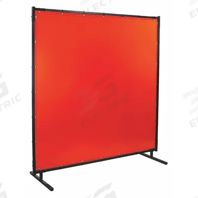 STEINER Welding Screen: Vinyl, 4 ft Ht, 6 ft Wd, Orange, 1 in Frame - Heavy-Duty Tinted Transparent Welding Screens