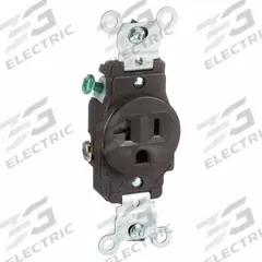 LEVITON Receptacle: Single, 5-20, Brown, 125V AC, 20 A, 2 Pole / 3 Wire (MPN 5801)