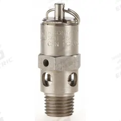 CONRADER Safety Valve: Hard Seat, 1/4 in (M)NPT Inlet (In.), 100 psi Preset Setting (PSI) (MPN SRH250-SS-100). Key specifications — attr291993: Hard Seat; attr291998: Stainless Steel; attr292007: Stainless Steel; attr292009: Stainless Steel; attr294753: CONRADER.