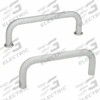 JW WINCO Pull Handle: Threaded Holes, Aluminum, Silver, 7.09 in Mounting Hole Center to Center (MPN 425-AL-10-180-EL). Key specifications — Screw Size: M5; Brand: JW WINCO; Color: Silver.