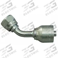 AEROQUIP Hydraulic Crimp Fitting: Steel x Steel, 45° Elbow, -10 For Hose Dash Size, Metric x Crimp (MPN 4S16DSA10). Key specifications — Fitting Gender: Female x Genderless; Fitting Connection Type: Metric x Crimp; Brand: AEROQUIP; Thread Size: M26-1.5; For Hose Dash Size: -10.