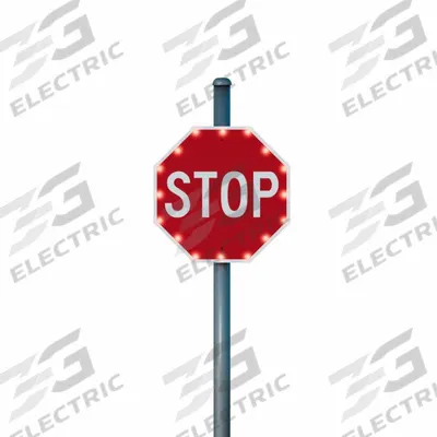 LED Traffic Signal Controller: 30 in Nominal Sign Size (W x H), Aluminum, 0.08 in Thick - Flashing LED Stop Signs