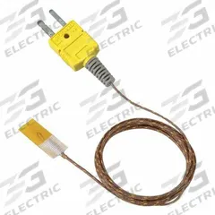 OMEGA Standard Thermocouple Probes: 0°C to 315°C, Type K, For Air Media Type, Stick-On (MPN SA1XL-K-120). Key specifications — Brand: OMEGA; Cable Material: Fiberglass Insulation; Cable Length: 120 in; Process Mounting Connection: Stick-On; Maximum Wire Gauge: 30 AWG.