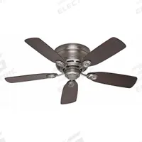 HUNTER Ceiling Fan: 42 in Blade Dia, Dark Walnut/Chestnut, 3 Speeds, Low Profile IV (MPN 51060). Key specifications — Finish: Dark Walnut/Chestnut; Material: Galvanized; Series: Low Profile IV; Light Kit: No; Number of Speeds: 3; Brand: HUNTER.