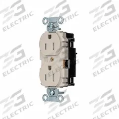 HUBBELL Receptacle: Duplex, 5-15, Light Almond, 125V AC, 15 A, 2 Pole / 3 Wire (MPN 5262STLATR)