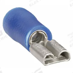 GRAINGER Wire Disconnect: Female Socket, Blue, Vinyl, Partial Coverage, 16 AWG – 14 AWG Wire Size (MPN 24C899). Key specifications — attr1307035: GRAINGER; attr1307036: 24C899.