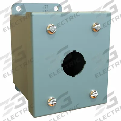 HAMMOND Push Button Enclosure: 22mm, 1 Holes, Carbon Steel - Enclosures for 22mm Operators