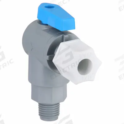 APPROVED VENDOR Manual Two-Way Ball Valve: 1/4 in, PVC, Angle, MNPT x Sweat - Angle-Body PVC Ball Valves