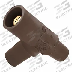 Tapping Tee: Female-Male-Female, Brown, 600V AC, 400 A, Series 16 (MPN 16A22-UH). Key specifications — Brand: LEVITON; Gender Configuration: Female-Male-Female.