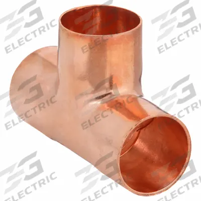 NIBCO Sweat Fitting Tee: 1 1/2 in CTS x 1 1/2 in CTS x 1 1/2 in CTS, Cup x Cup x Cup - Wrot Copper Tube Fittings