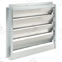 21"H-W 4.5"L Aluminum Backdraft Damper: For 18 in Fan, Single Panel, 21 in H, 21 in W, 2 in D, Felt (MPN 4HX66). Key specifications — Airflow Direction: Vertical; Blade Type: Flat Blade; Brand: DAYTON; Maximum Air Velocity: 2000 fpm; Mounting Position: Horizontal.