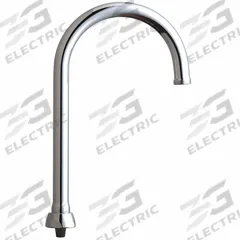 CHICAGO FAUCETS Spout: Spout, Gooseneck, Swivel Spout, Brass, Polished Chrome, 1.5 gpm Flow Rate (MPN GN2AFCJKABCP). Key specifications — Includes: Mounting Hardware; Product Type: Spout; Spout Style: Swivel; Body Material: Brass; Color/Finish: Polished Chrome; Brand: CHICAGO FAUCETS.