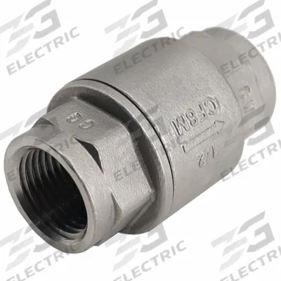 APPROVED VENDOR Check Valve: Piston, Inline Valve Body, 1 1/2 in Pipe Size, FNPT x FNPT - Stainless Steel Inline Piston Check Valves