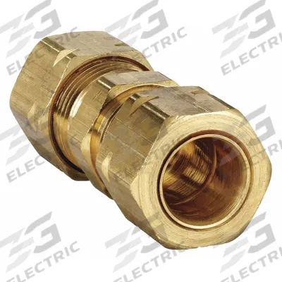 PARKER Compression Fitting Union: 5/16 in OD x 5/16 in OD Fitting Size, Brass - Self-Aligning Brass Compression Fittings