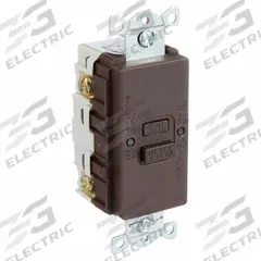 GFCI Receptacle: Brown, 125V AC, 20 A, Auto Reset Type, 2 Pole, 3 Wire (MPN GFBFST20). Key specifications — Brand: HUBBELL.