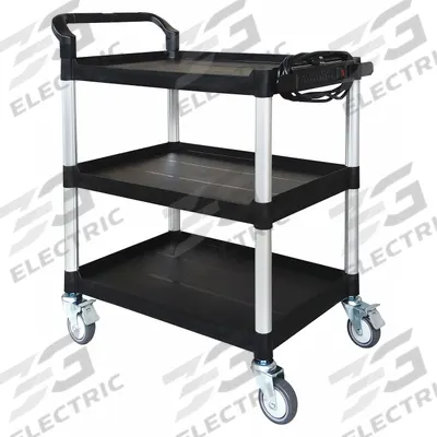APPROVED VENDOR Media Cart: Black, 37 1/4 in Overall Ht, 32 5/8 in Overall Wd - Media Carts