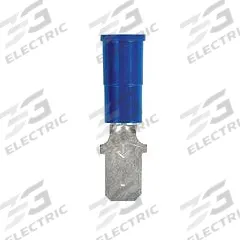 3M Wire Disconnect: Male Tab, Blue, Vinyl, Partial Coverage, 16 AWG – 14 AWG Wire Size (MPN MTV14-250Q). Key specifications — attr1307035: 3M; attr1307036: MTV14-250Q.